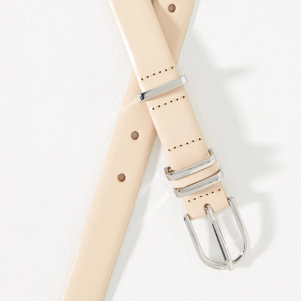 NWT Anthropologie CREAM Basic Keeper Belt Medium